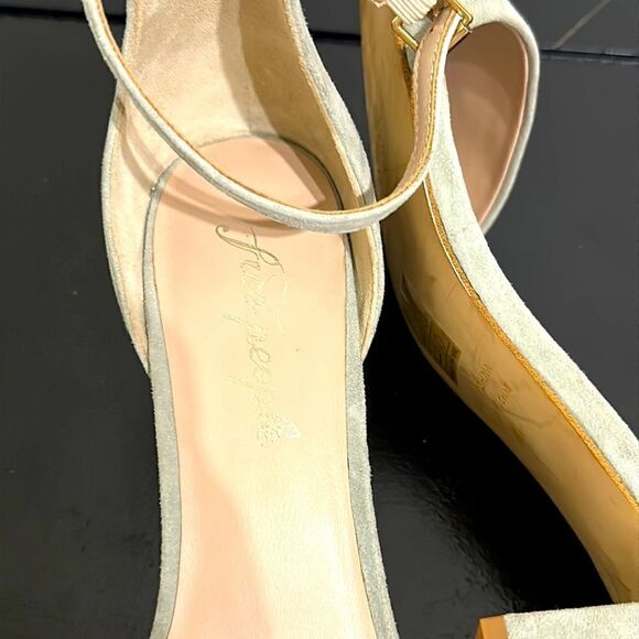 Free People Light Blue Suede Heeled Sandals Sz 41 - Picture 6 of 8